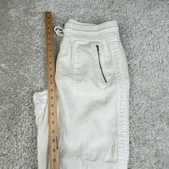 Athleta Cabo Linen Jogger Pant White 12 FLAW - Picture 10 of 12